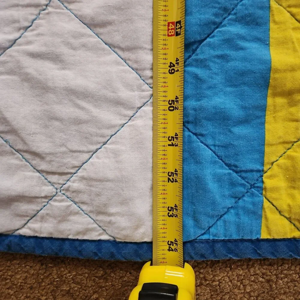 Thomas the Train Crib quilt toddler Bedspread  54”x39” reversible to Stripes